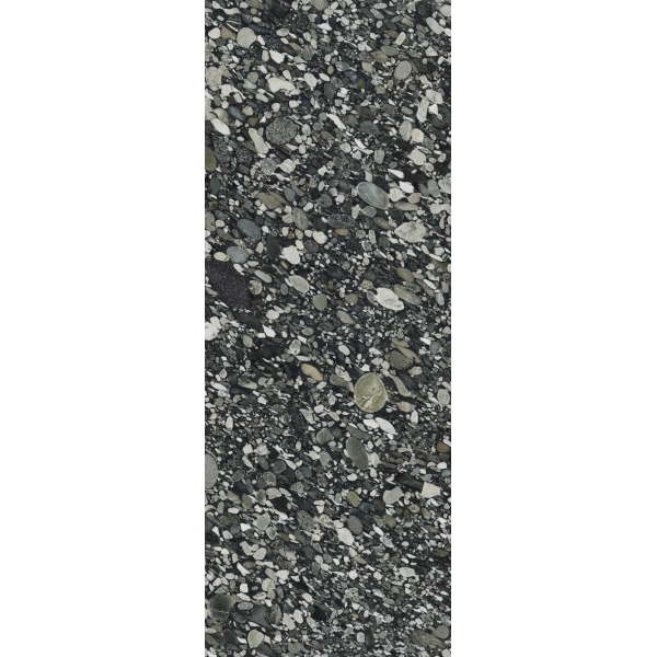 Керамогранит СуперМакси Stone Мариначе Чёрный лаппатированный 1195x3200x11