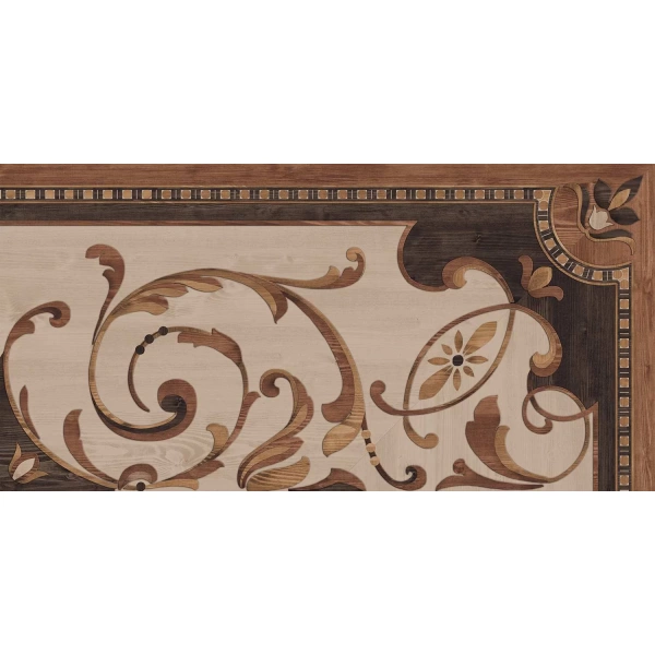 Керамогранит КМ Гранд Вуд правый коричневый декорированный обрезной 80x160x1