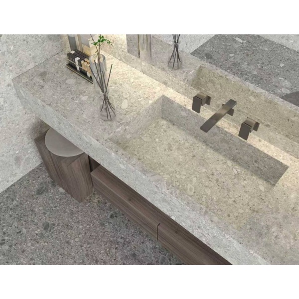 Керамогранит TechGres Stone 2.0 Terrazzo Grey 1200x2700x6